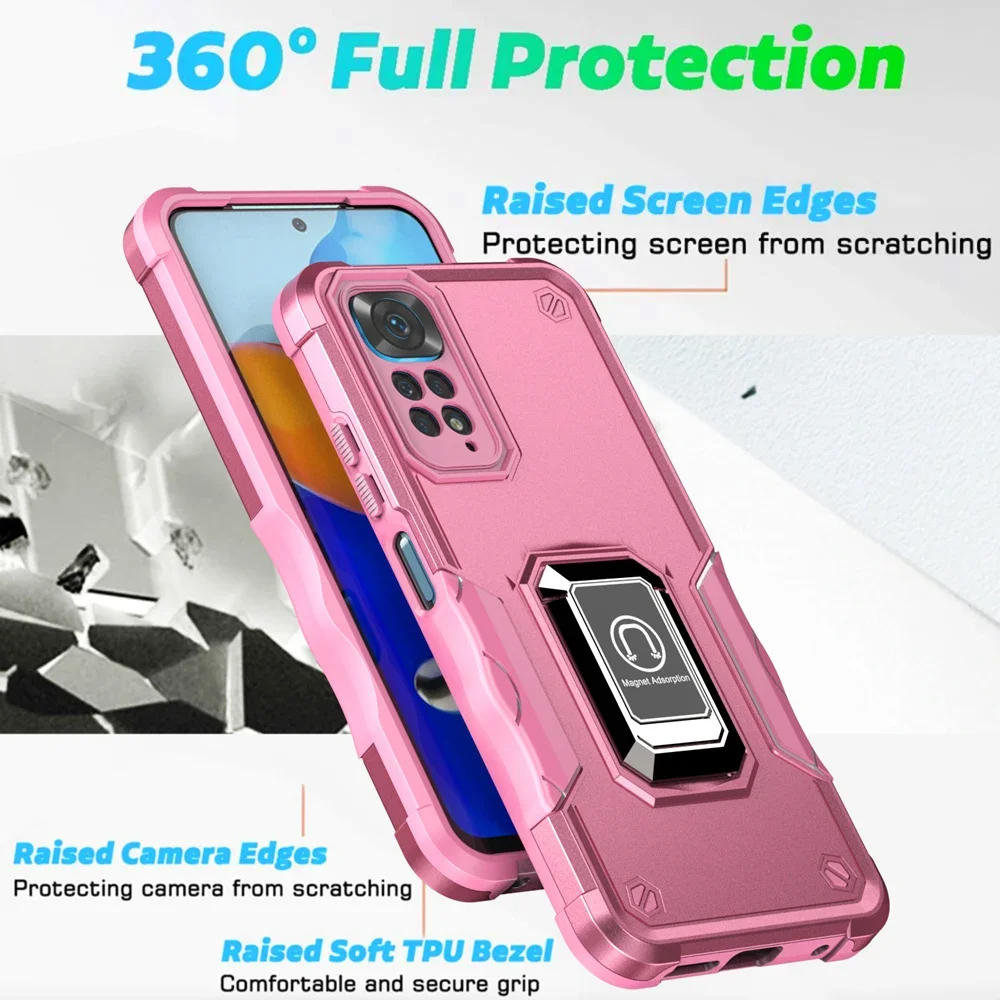 حافظة مدرعة مقاومة للصدمات لهاتف Redmi Note 11 11S 12 Pro + 5G حافظة خلفية للهاتف لهاتف Xiaomi Redmi Note 10 10S 10A 10C