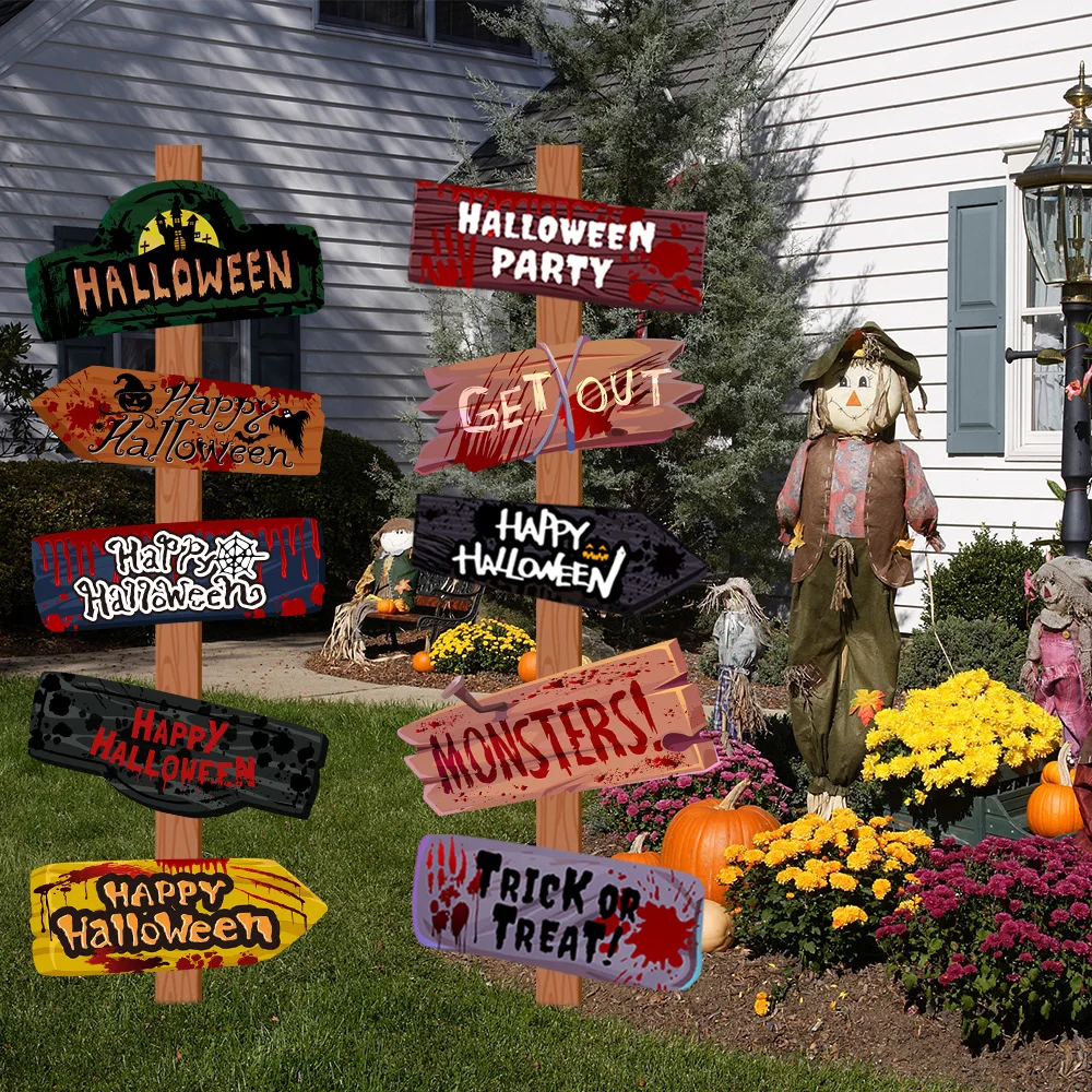 Halloween-Dekoration, Requisiten-Papierschild, gruselige Gerichtsanleitung für gruselige Partyzubehör