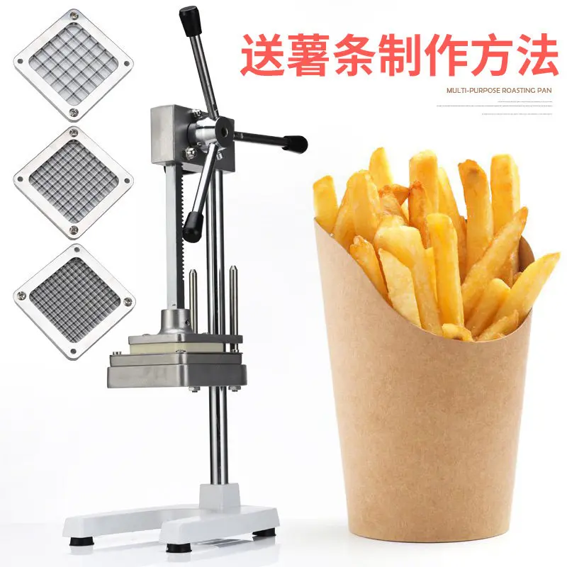 Vertical manual potato chip cutting machine, commercial potato chip cutting machine, cutting dried radish cucumber strips