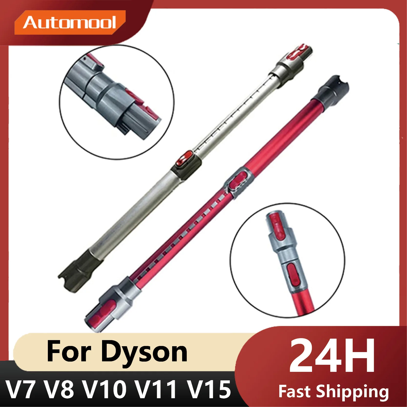 Telescopic Rod Extension Tube For Dyson V7 V8 V10 V11 V15 Handheld Vacuum Cleaner Extension Tool Accessories Spare Parts