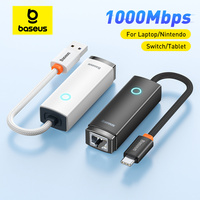 BASEUS USB Ethernet Network Adapter for Macbook Pro Air USB C to RJ45 Ethernet Adapter for Xiaomi Mi TV Box S Network Card