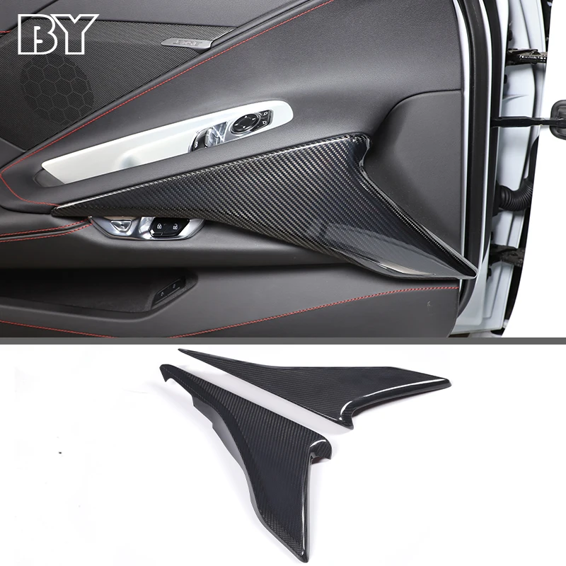 

For Chevrolet Corvette C8 Stringray Z51 Z06 2020-2022 Car Interior Door Panel Decorative Stickers Real Carbon Fiber Accessories