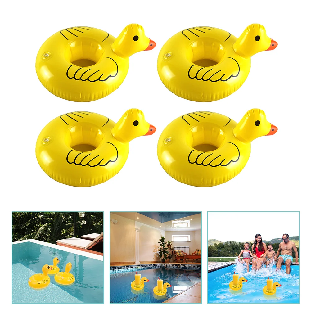 4 Pcs Pool Noodle Chair Water Inflatable Cup Holder Floties PVC Drink Aldult Floaties Carriers for Drinks