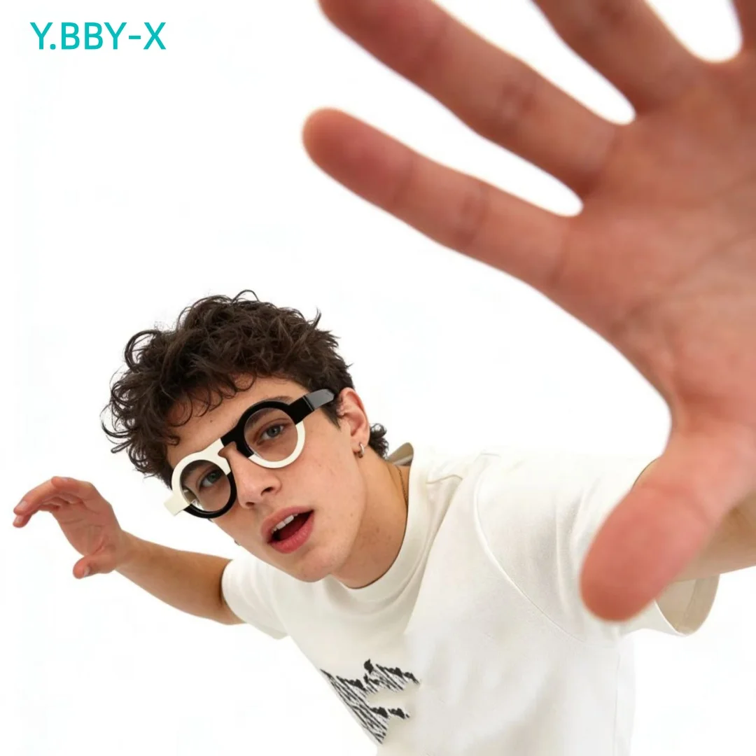 

Y.BBY-X Высококачественные ацетатные очки, модная оправа для мужчин, ретро-винтажные очки для женщин, круглая оптическая оправа