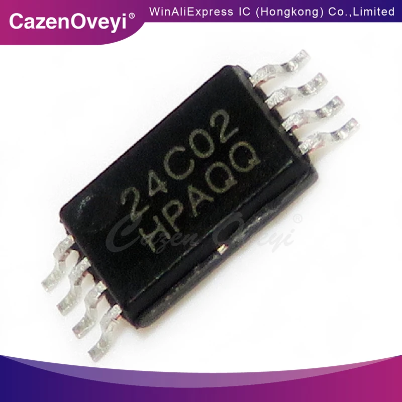 10piece 24C02 AT24C02 AT24C02-10TU-2.7 AT24C02C-XHM-T MSSOP-8