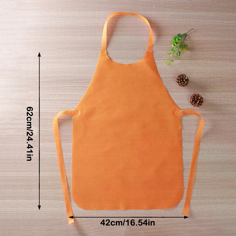 10pcs Disposable Non Woven Aprons Kitchen Aprons Solid Color Anti-fouling Breathable For Cooking, BBQ, Waiters, Hairdressing