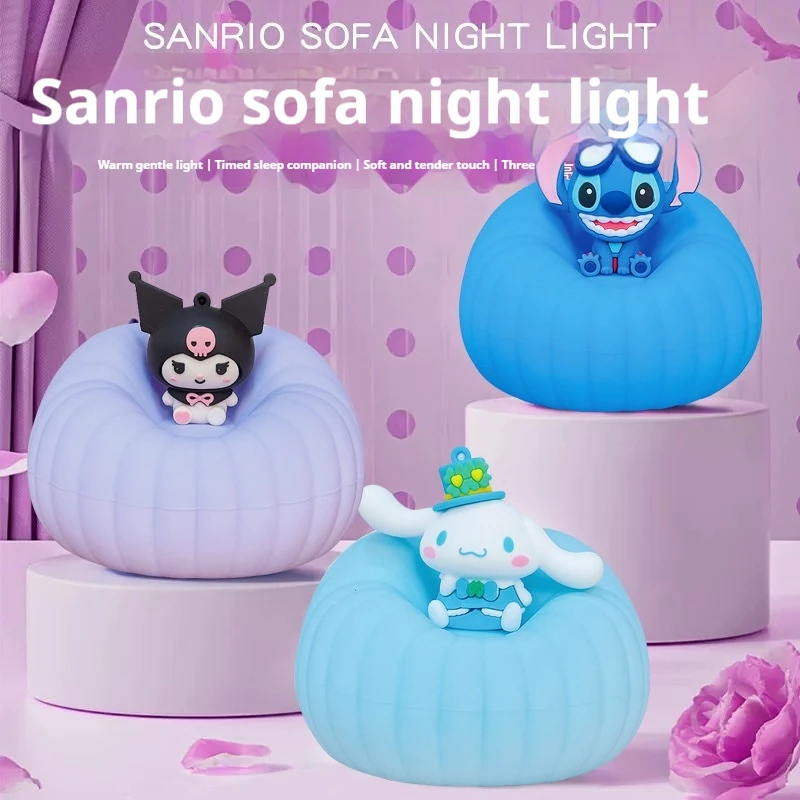 

Authentic Sanrio Kawaii Tabletop Decoration Couch Side Lamp Creative Bedside Tap Light Doll Genuine Cartoon Collectible