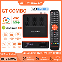 GTMEDIA GT COMBO Satellite Receiver 4k UHD Android 9.0 TV BOX DVB-S2/T2/Cable/ISDB-T,2.4G/5G WIFI,Support CCAM/M3U Home Theater