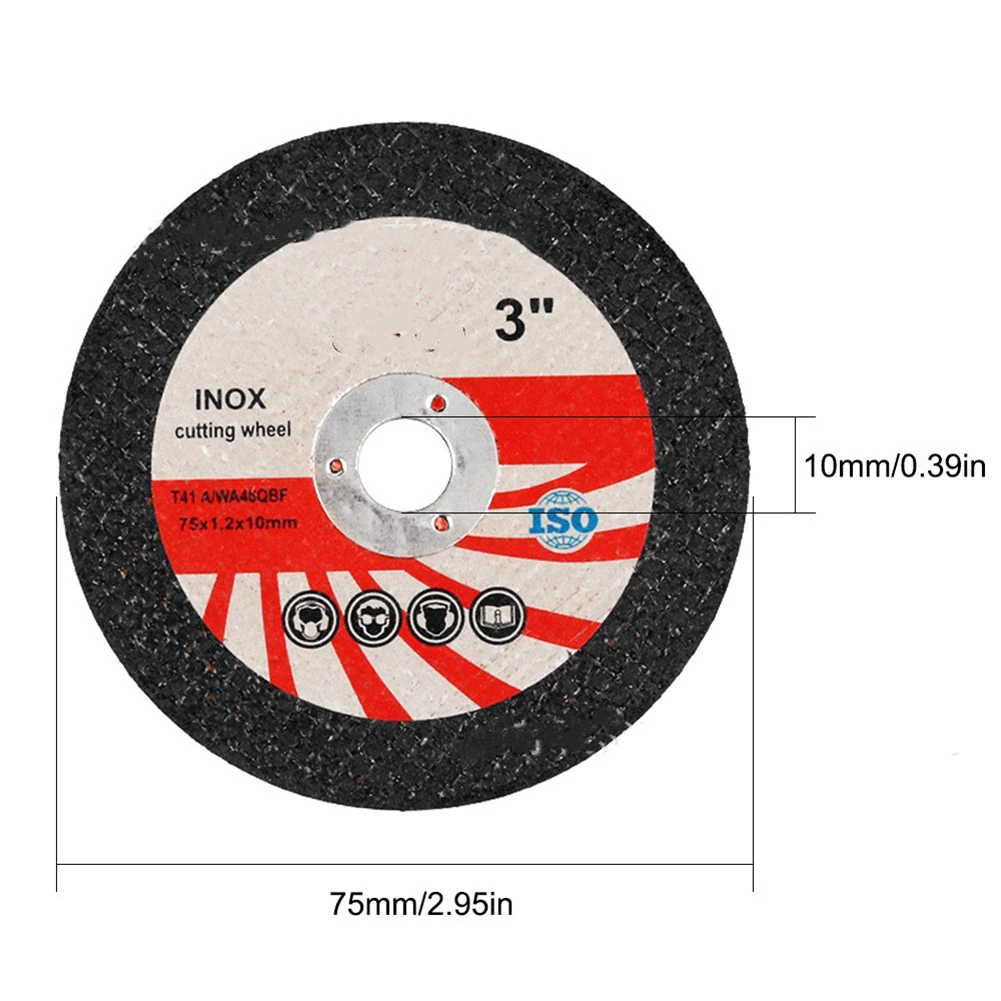 10pcs 75mm Resin Cutting Disc Angle Grinder Disc Grinding Wheel Stainless Steel Cutting Corundum Abrasive Reinforced Fiberglass