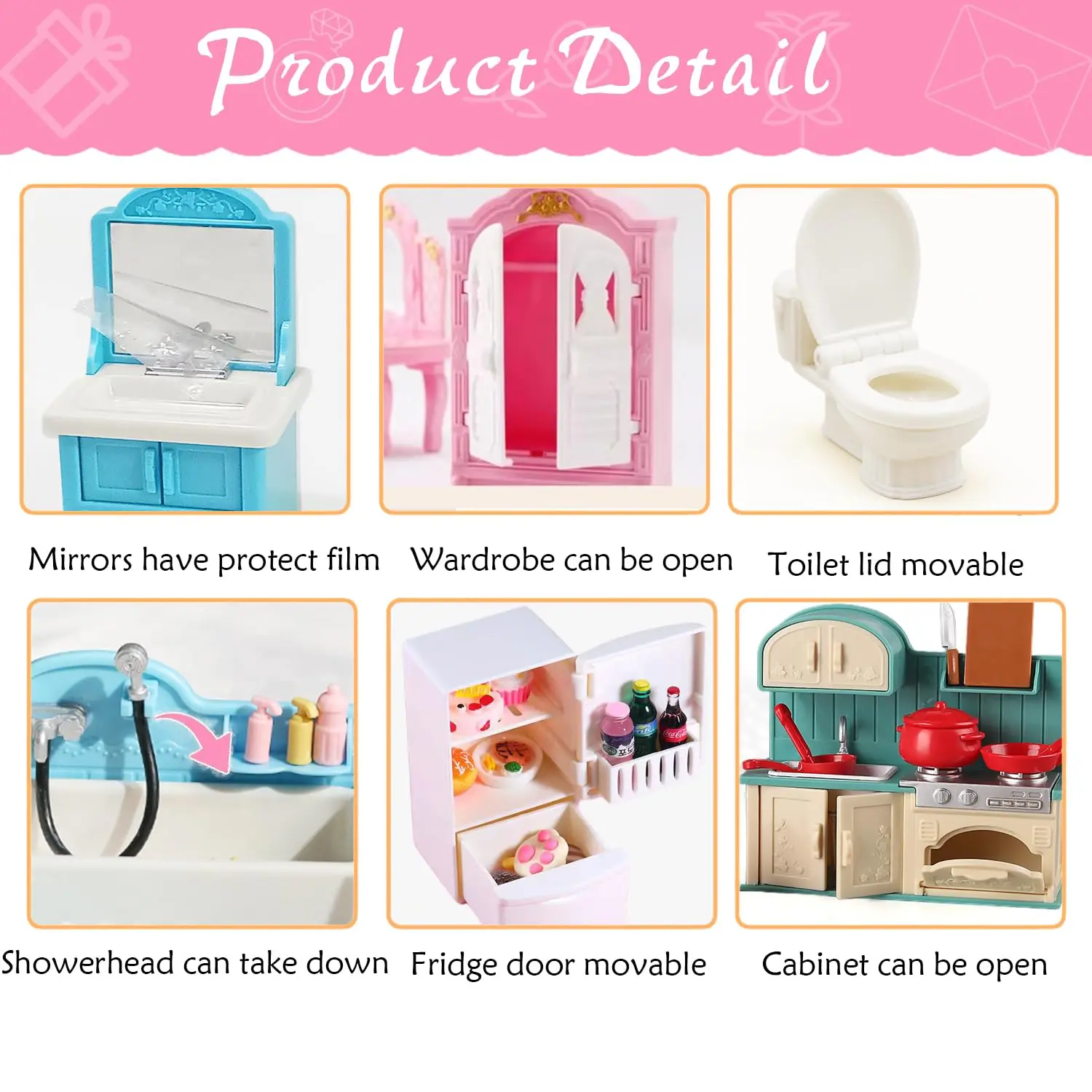 Muebles para casa de muñecas, juego de baño y sala de estar, muebles en miniatura, accesorios de cocina 1:12, casa pequeña para juego de imitación, juguete, regalo para niños