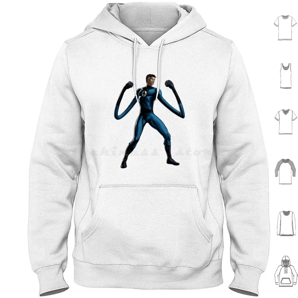 Mr Fantastic Hoodie Cotton Long Sleeve Fantastic 4 Comic Comics Fantastic 4 Four Super Funny Geek Hero Nerd Book