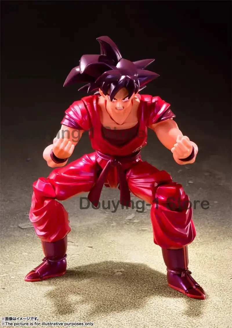 Bandai Dragon Ball SHF Red Son Goku Kaioken Action Figure Anime Model Toy Gift in Stock