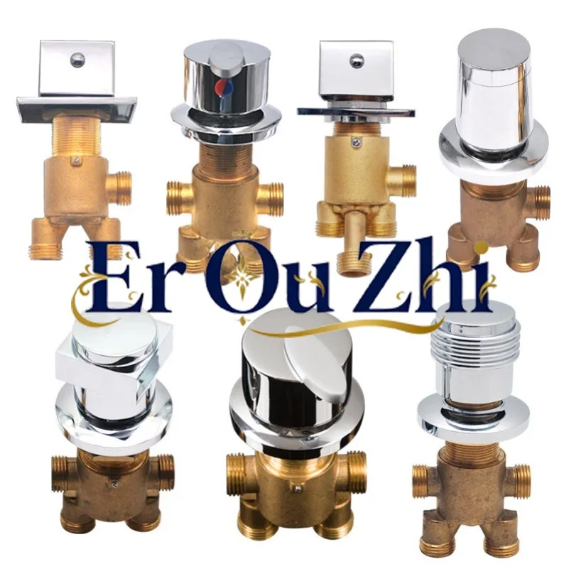 Bathtub Split Faucet Three-piece Water Separator Transfer Valve Hot and Cold Water Switch Two in One Out Mixing Valve