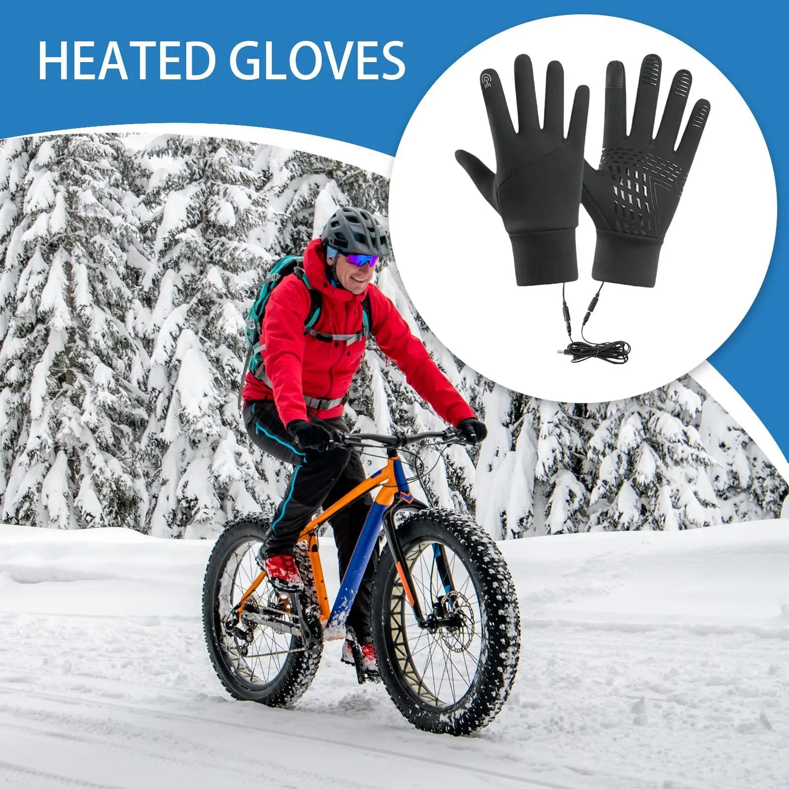 

Rechargeable Heated Gloves Electric Rechargeable USB Heated Gloves Hand Warmer Thickened Mitts for Texting Snowboarding Camping