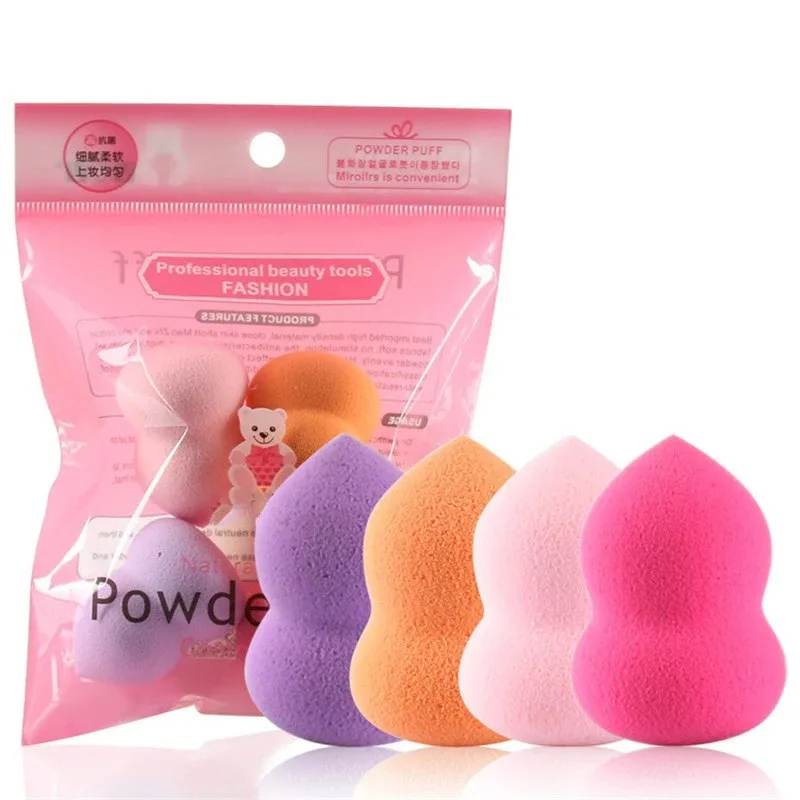 4pcs Professional Makeup Sponge Blush Foundation Puff Multi Shape Sponges Makeup Brushes Cosmeticos Brush Beauty Tools