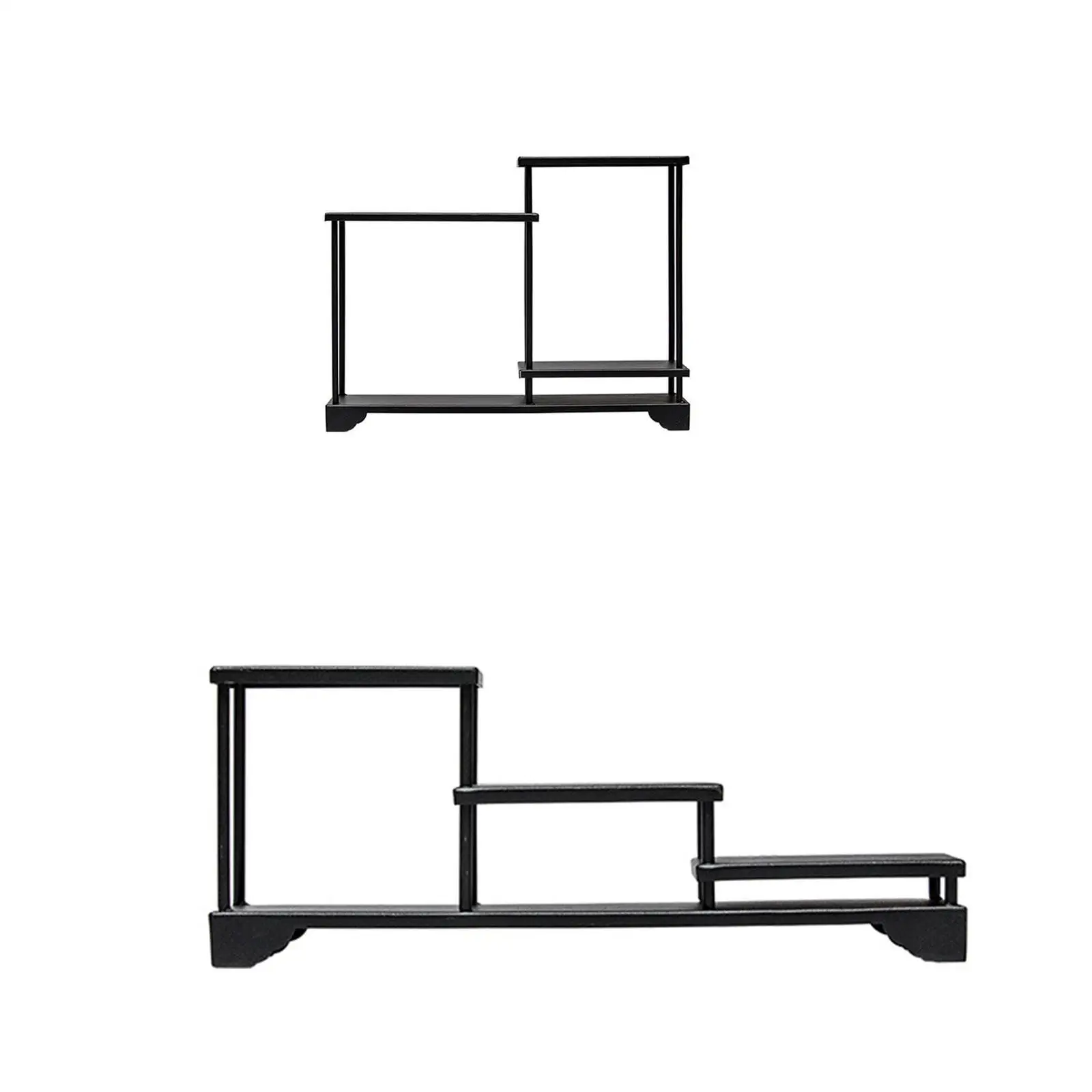 차 세트 스토리지 랙 Teaware 디스플레이 선반 기숙사 농가 호텔 주방 사무실을위한 경량 금속 탁상 주최자 선반