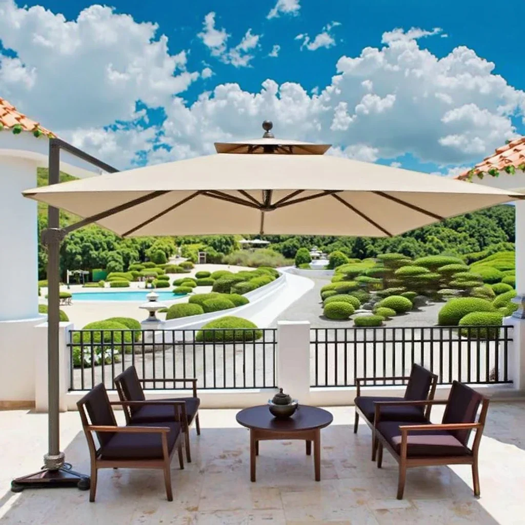 Wholesale 360 Degree Rotation Modern Design Waterproof  Cantilever Umbrella for Outdoor Garden Hotel Beach Courtyard Use