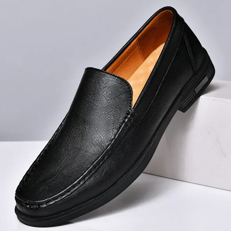 Mann Formale Schuhe Hochzeit Party Kleid Atem Fahren Faul Faulenzer Echtes Leder Männer Schuhe Slip auf Büro