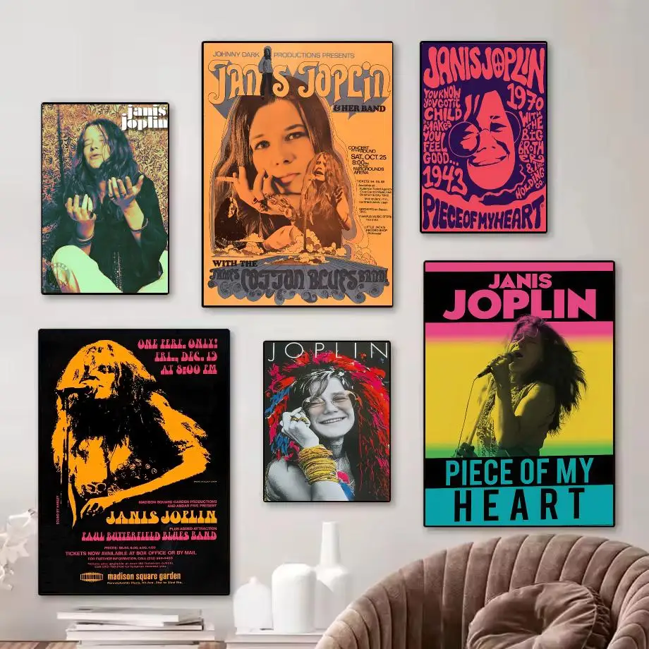 Singer J-Janis J-Joplin Painting Calligraphy Pictures Room Home Bedroom Interior Wall Decoration Canvas Poster Art Mural