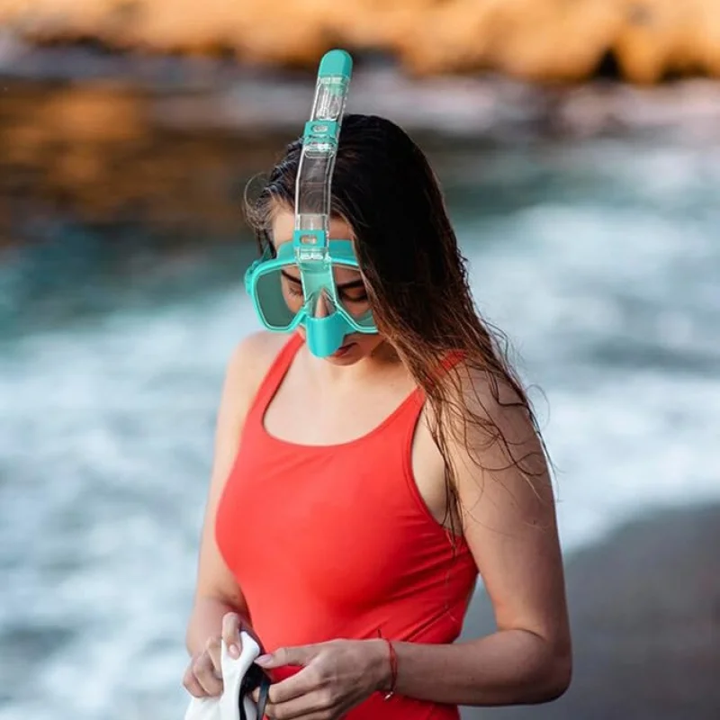 نظارات وأقنعة للغوص قابلة للطي مقاومة للماء والضباب ومجهزة بنظام علوي جاف كامل ومناسبة للسباحة المجانية #4