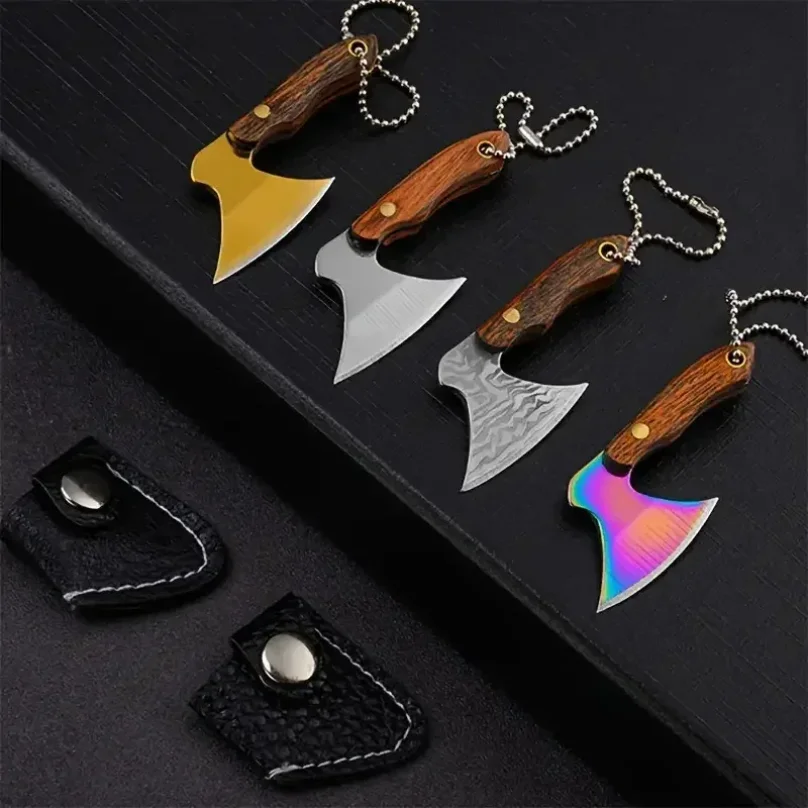 Mini Axe Keychain Box Opener Parcel Tape Cutter Solid Metal Blade Package Opener Tool For Daily Use