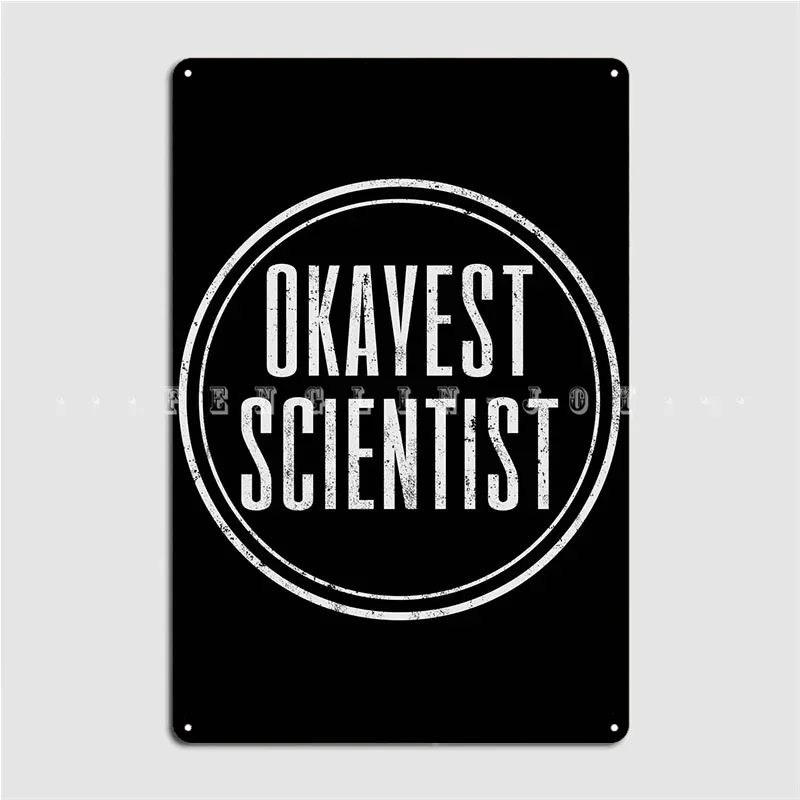 Scientist Science Geek Metal Sign Designing Club Home Wall Mural Painting Tin Sign Posters