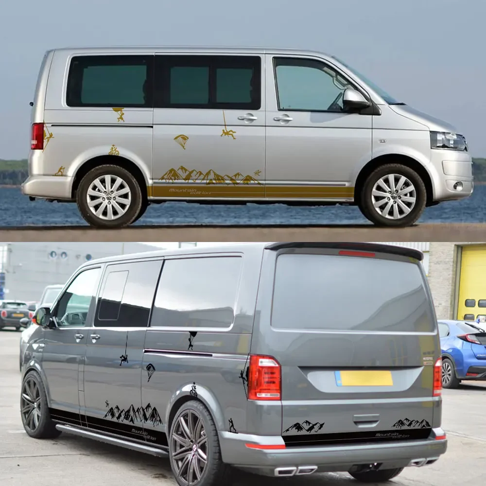 Picture 4: 4PCS Car Stickers For Volkswagen VW Transporter Bus T3 T4 T5 T6 Caravelle Multivan Camper Van Graphics Vinyl Decals Accessories