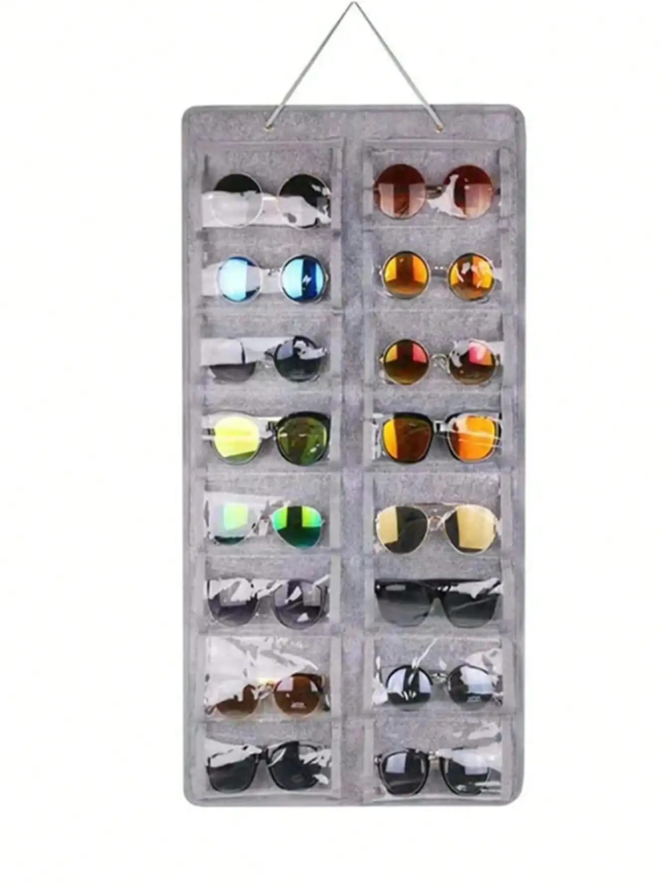 

16 шт. карманная фетровая подвесная сумка для очков, аксессуары для солнцезащитных очков, сумка для хранения ювелирных изделий для многоцелевого использования в шкафу/спальне