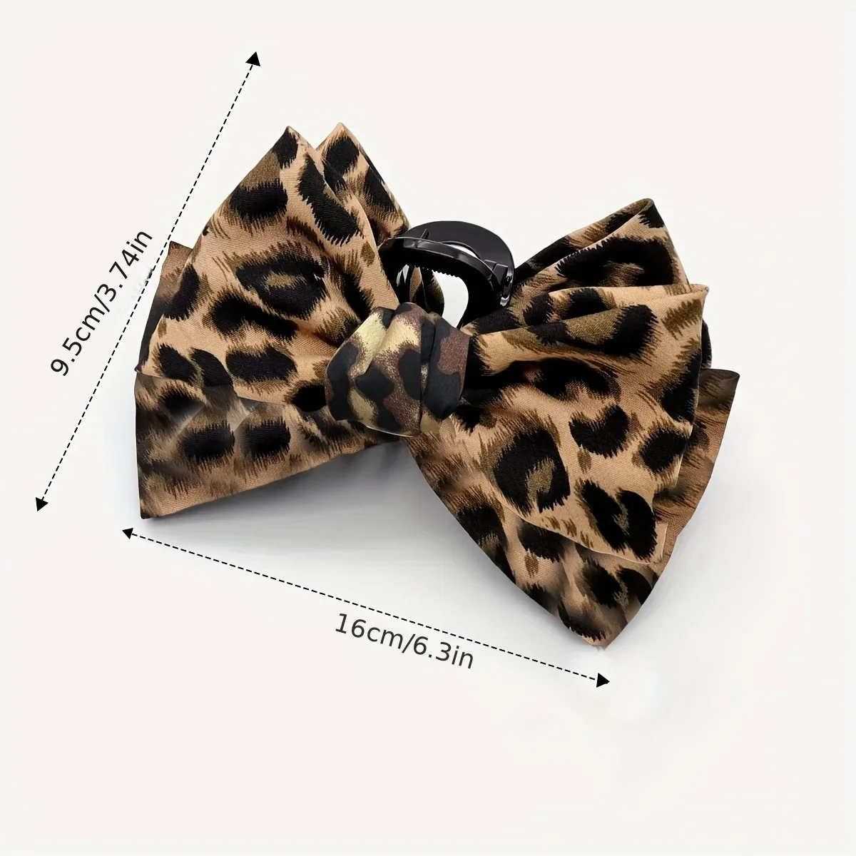 قطعة واحدة من مشبك شعر على شكل فيونكة كبيرة الحجم بطبعة الفهد للسيدات، إكسسوار شعر متعدد الاستخدامات