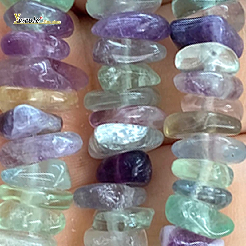 Naturstein-Edelstein, bunter Fluorit, unregelmäßige 9-10mm rohe lose Spacer-Perlen für die Schmuckherstellung, DIY-Armband-Anhänger und Zubehör