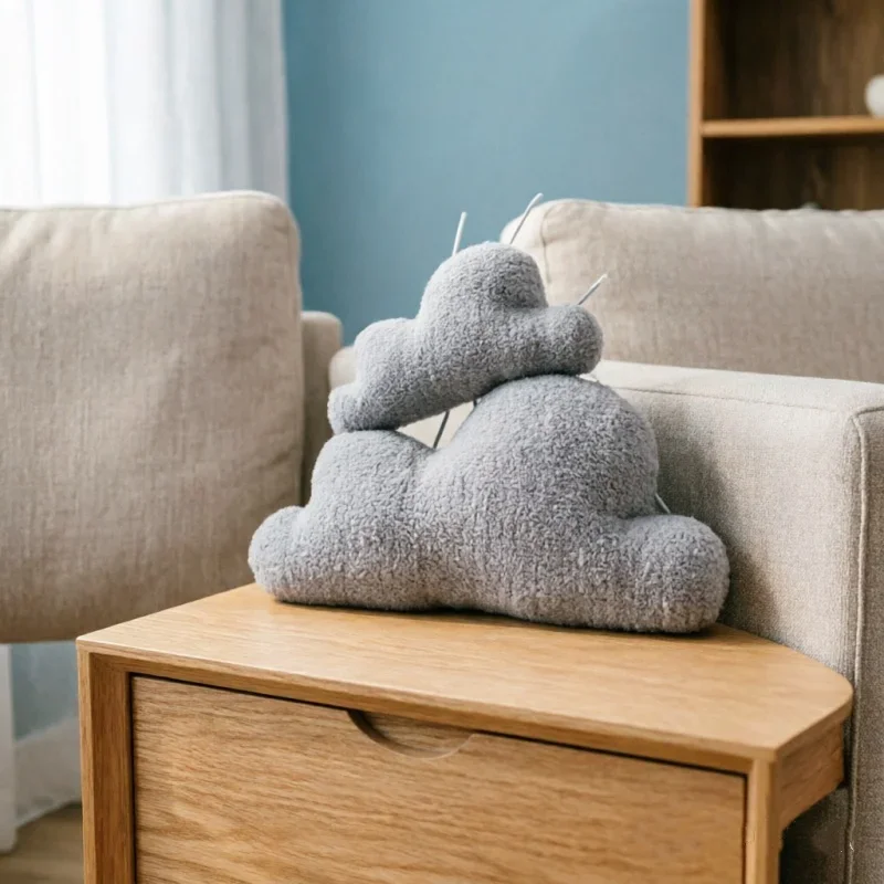 Sherpa Plush Cloud Shaped Stuffed Cushion Soft Nap Pillow For Sofa Bed Car Rest Indoor Home Layout Tabletop Display Ornament