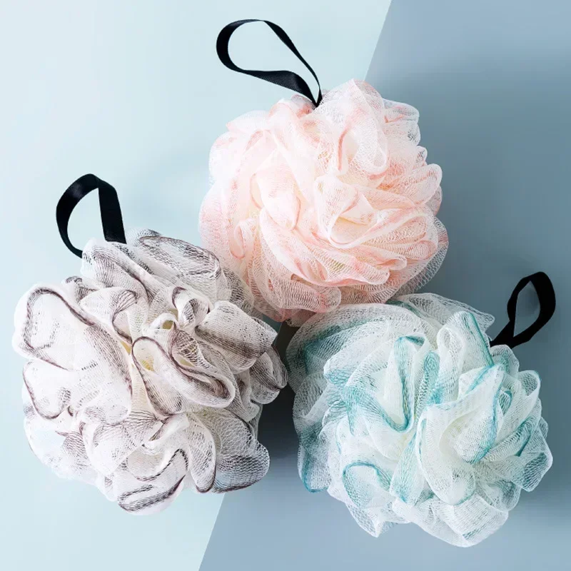 Éponge de bain en luffa pour le corps avec ULde face, boule de bain en maille, serviette de frottement, épurateur de lavage moussant, pouf de douche