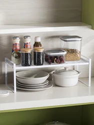 White Metal Over The Sink Shelf with Modern Design,  Display Stand Organizer for Kitchen Accessories