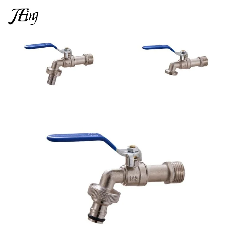Grifo de baño de 1 pieza, grifos de jardín de aleación de Zinc para riego Industrial y doméstico azul con doble pezón, grifo para balcón al aire libre