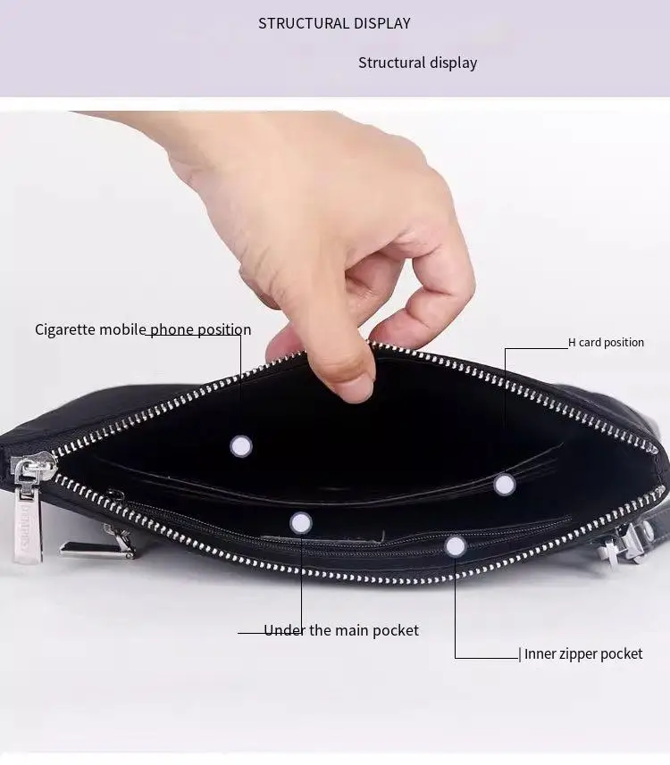 حقيبة يد جديدة من القماش والقماش أكسفورد للرجال ذات سعة كبيرة من النايلون - حقيبة مغلف للمستندات ذات الإصدار العادي