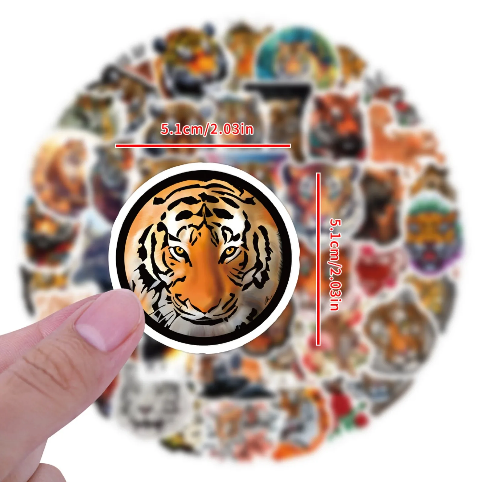 10/30/60pcs Aesthetic Cartoon Tiger Stickers Graffiti Animal for DIY Phone Laptop Guitar Suitcase Skateboard Motorcycle Helmet