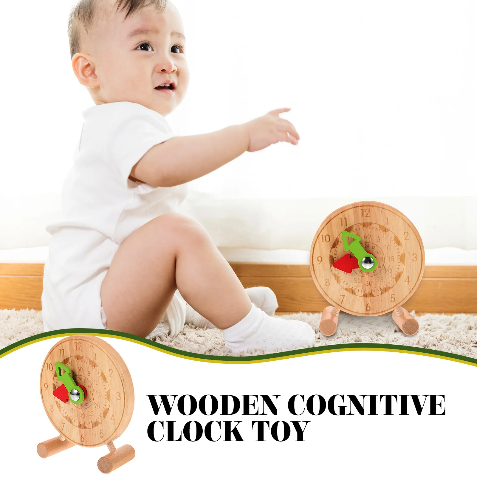 

Time Cognitive Clock Wooden Mini Puzzle Educational Plaything Learning Toy Child