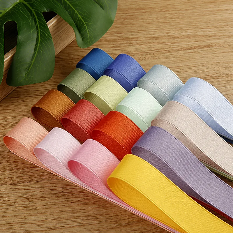 

50 100 Yards 7 10 16 19 25 38 50MM Single Color Polyester Cotton Frosted Matte Ribbon Hair Bows DIY Crafts Handmade Accessories