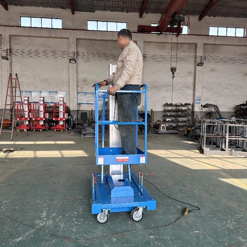 8meters Single Mast Aluminum Lift Platform Indoor Lamp Height LiftsSingle Mast Aluminum Alloy Lifting