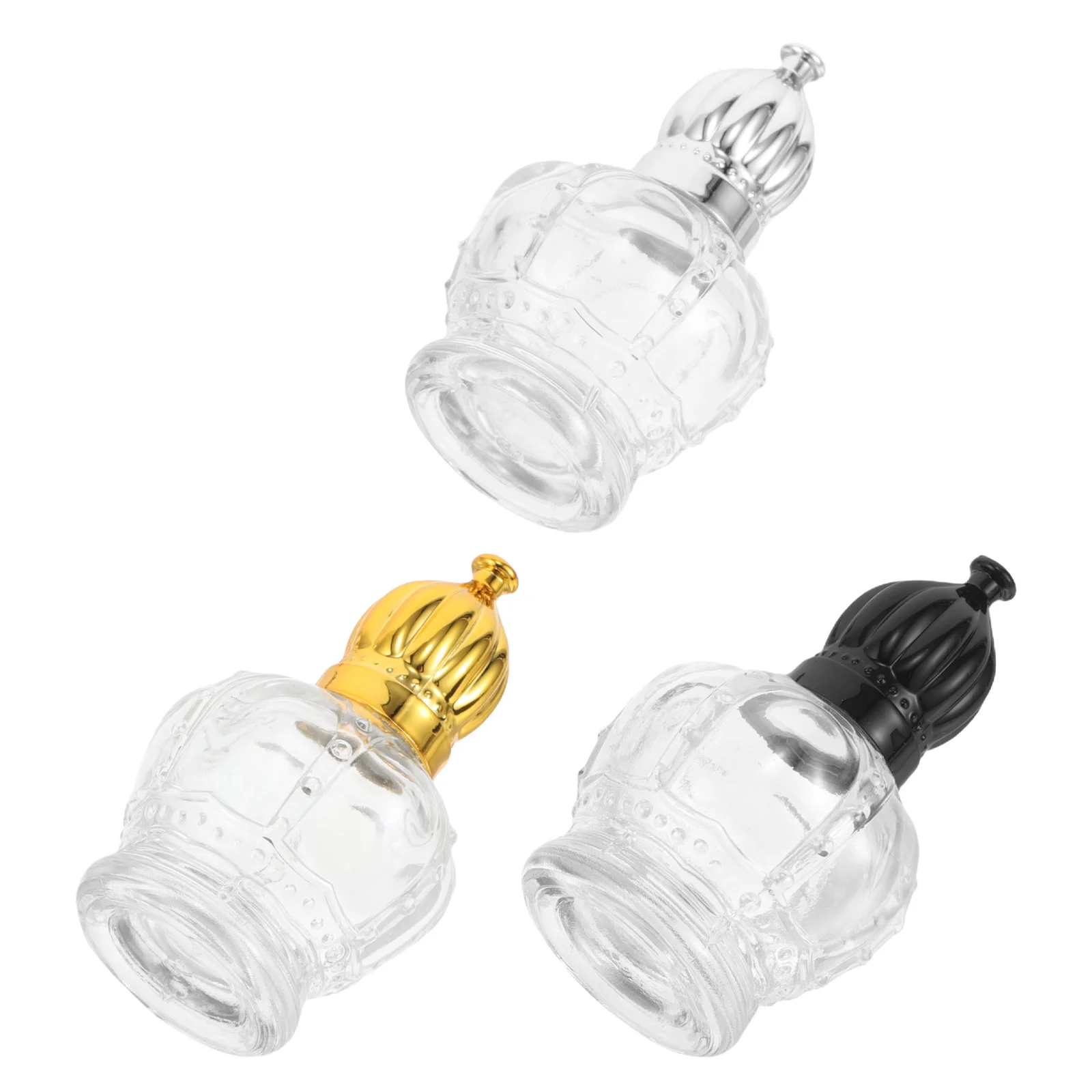 3Pcs Empty Rollerball Bottles 15Ml Glass Perfume Oil Containers with Crown Caps Refillable Roll on Vials for Travel Aromatherapy