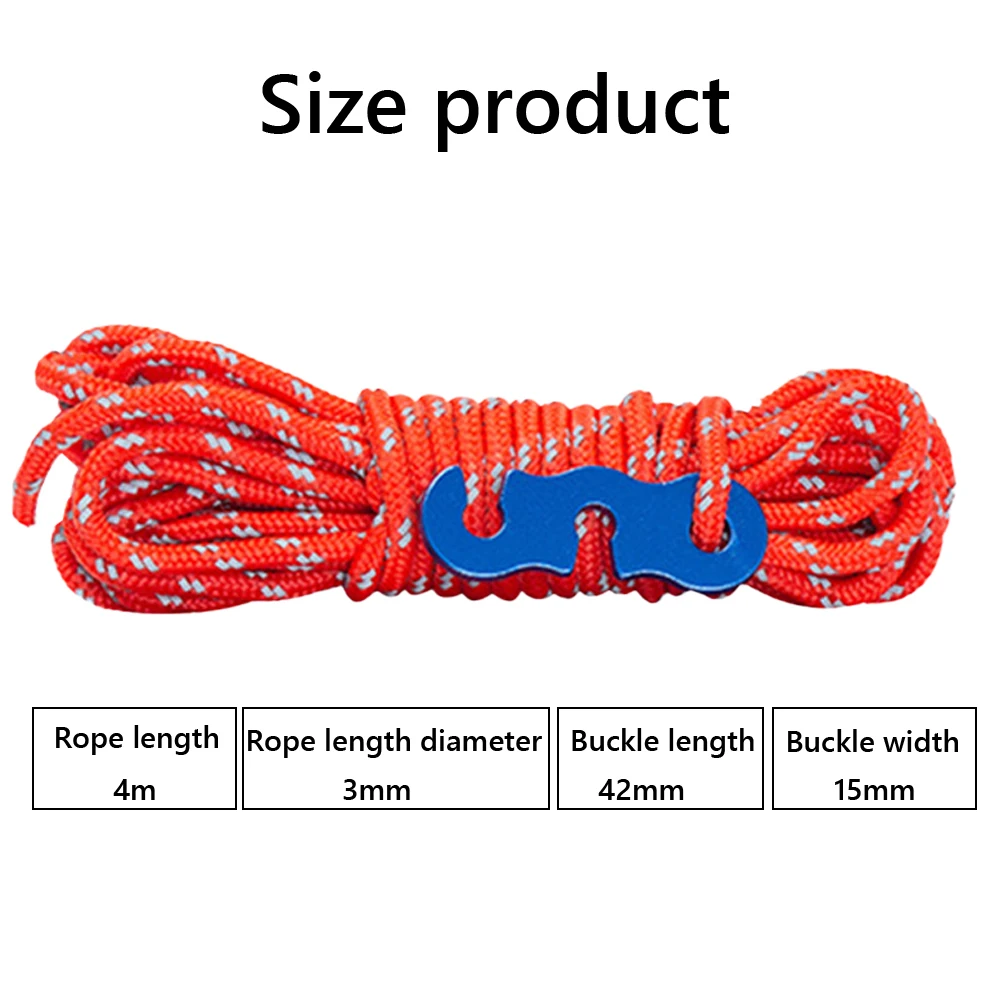 8 قطعة 3 مللي متر في الهواء الطلق خيمة غي الحبال التخييم اكسسوارات 13ft خيمة خط الحبل الثابت للتخييم التنزه المظلة المأوى النشاط في الهواء الطلق #6