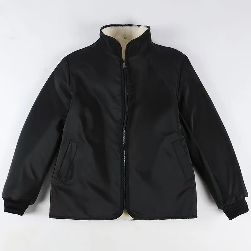 Frozen Season Wool Coat Winter Thicken 100% Woolen Coat Men's Cold-resistance Cashmere Overcoat Male Warm Fur Thick Jacket
