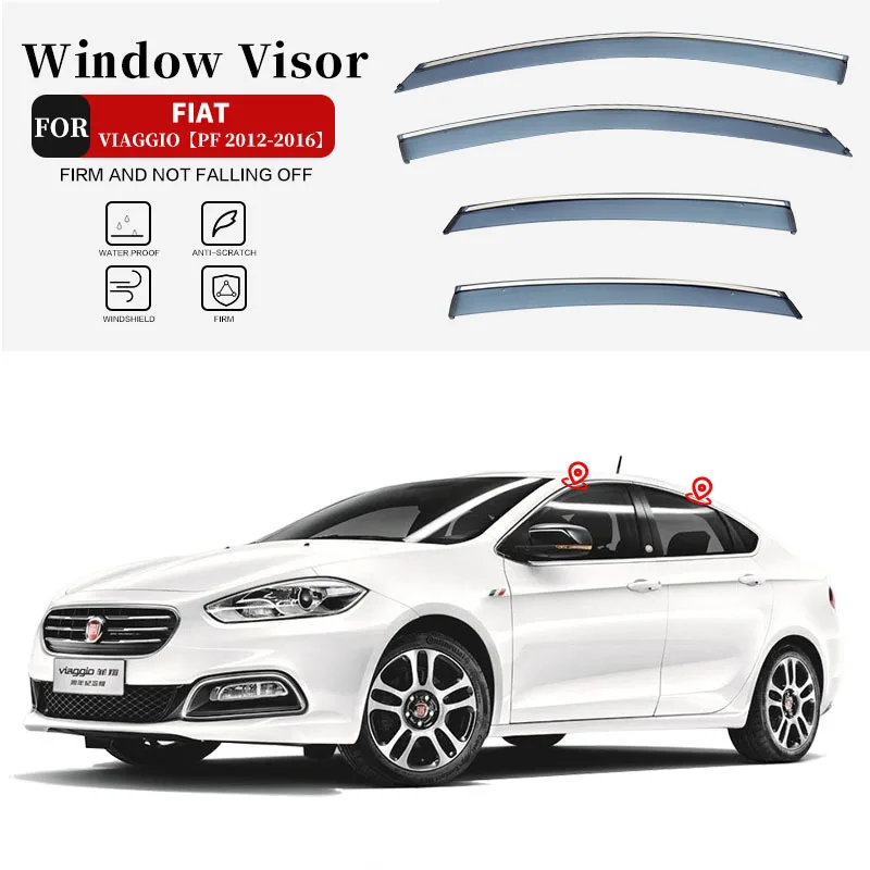 

For FIAT VIAGGIO 2012-2017 Car Window Visor Awning Shelters Windshield Side Window Rain Sun Shade Auto Accessories