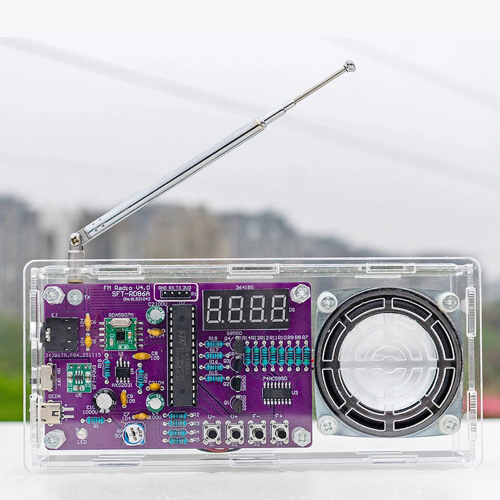 FM Radio Kit 87.5-108MHz LED Digital Display DIY Electronics Soldering Kits Monophonic 5W RDA5807M