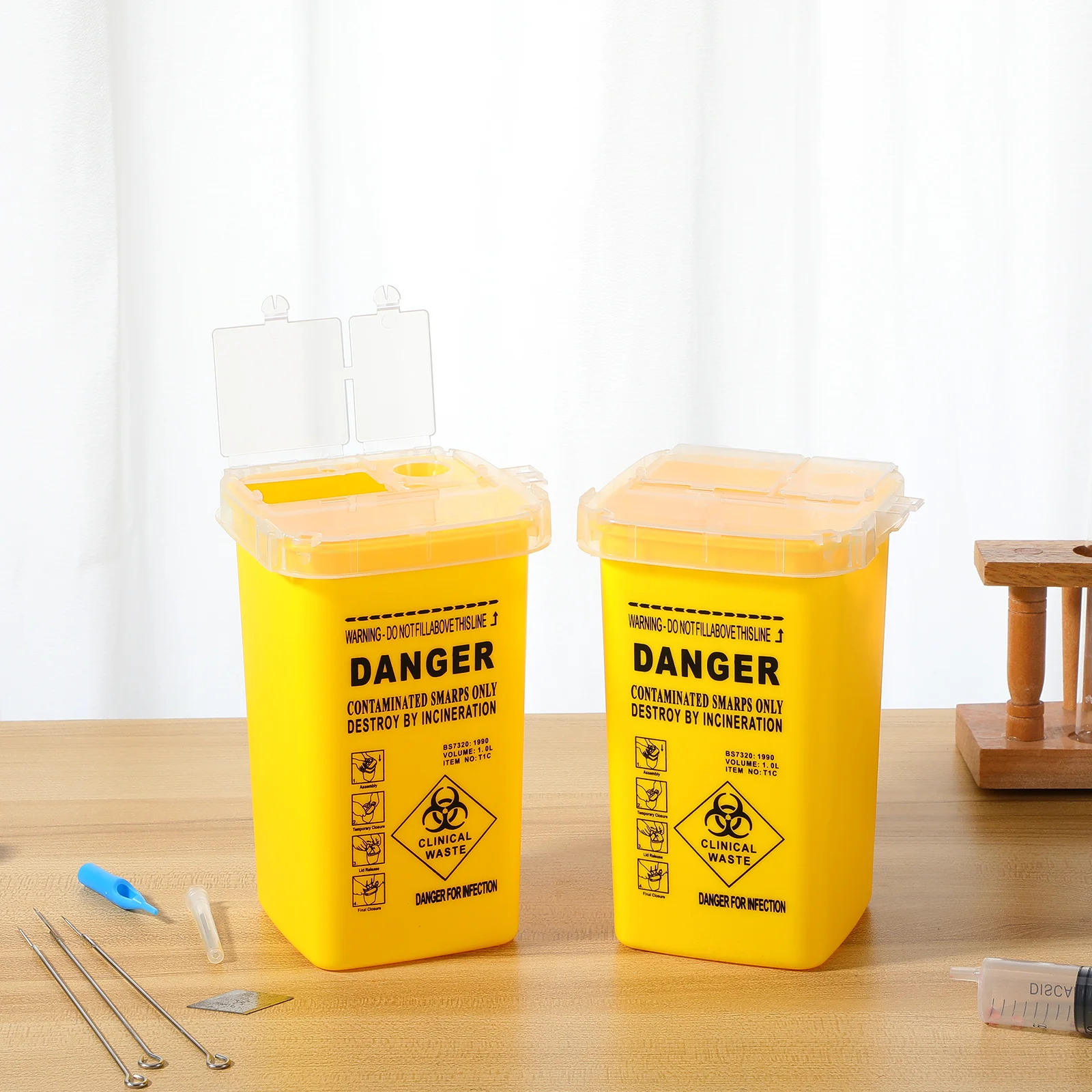 

5Pcs Sharps Disposal Container Multi-Purpose Sharps Box for Tattoo Needles Salon Waste Storage Waste Needles Box