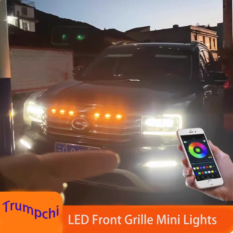 

4Pcs 6Pcs Front Grille LED Lights For Trumpchi GS4 GS5 GS8 M8 M6 Pro Amber DRL Daytime Running Warning Grill Lamps