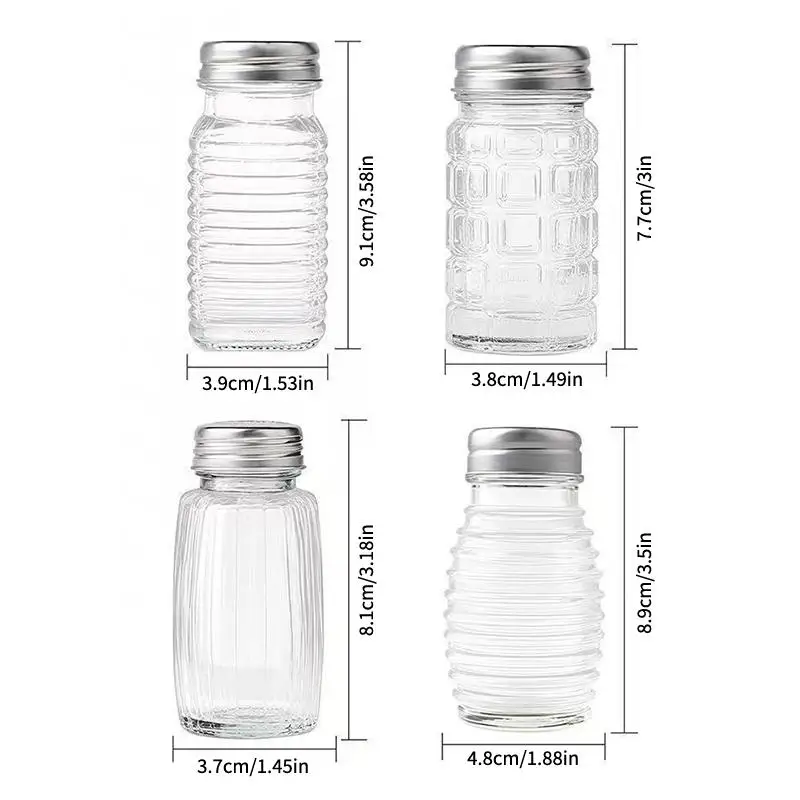 Kitchen Clear Glass Spice Bottle Barbecue Seasoning Bottle With Lid Salt Pepper Shaker Pepper Shaker Mini Seasoning Jar Set - view 6