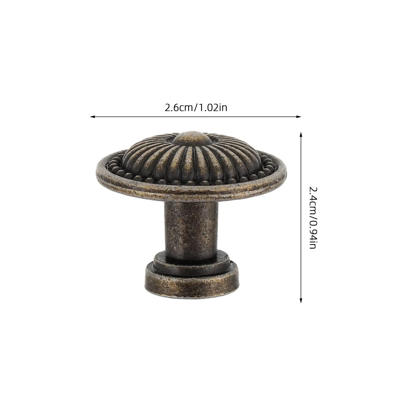 8Sets Zinc Alloy Round Floral Cabinet Pull Handles Vintage Single Hole Drawer Knobs Decorative Hardware for Dresser