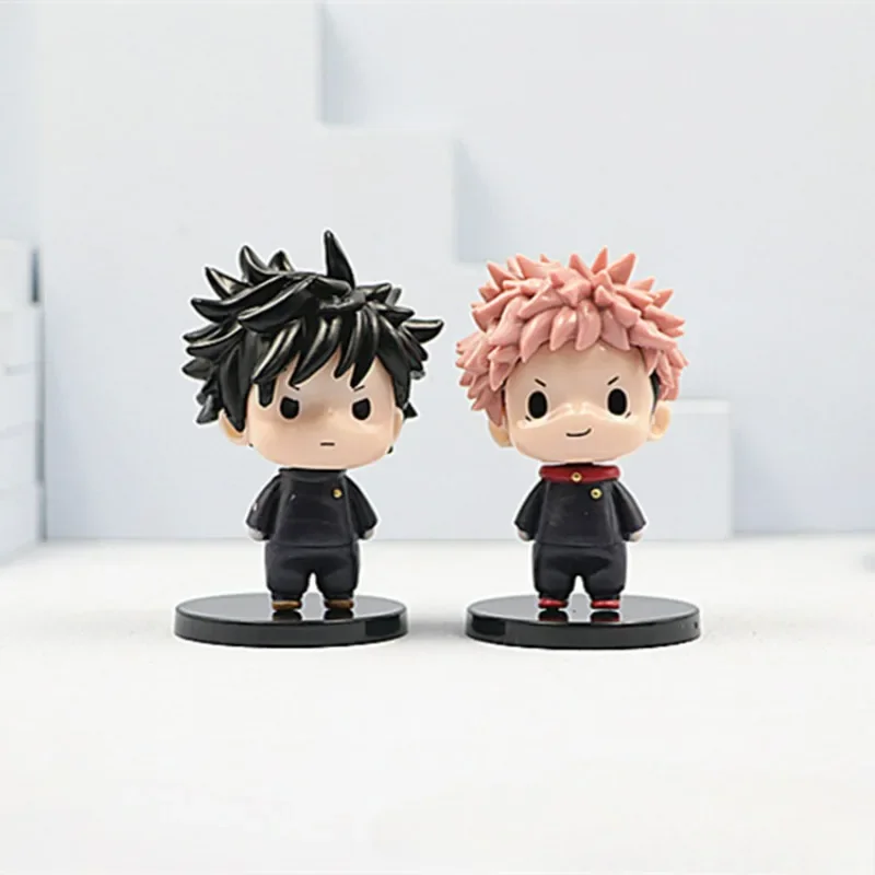 8psc set Jujutsu Kaisen anime figure Itadori Gojo Nanami Megumi Q cute car ornament figurine Collection model doll toys kid gift