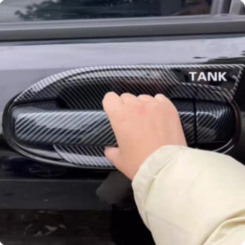 Аксессуары для стайлинга автомобилей ABS Углеродное волокно/черная ручка дверная чаша крышка зеркала заднего вида козырек Great Wall WEY Tank 700 Hi4-t 2024+ Аксессуары для стайлинга автомобилей ABS Углеродное волокно/черная ручка дверная чаша крышка зеркала заднего вида козырек Great Wall WEY Tank 700 Hi4-t 2024+